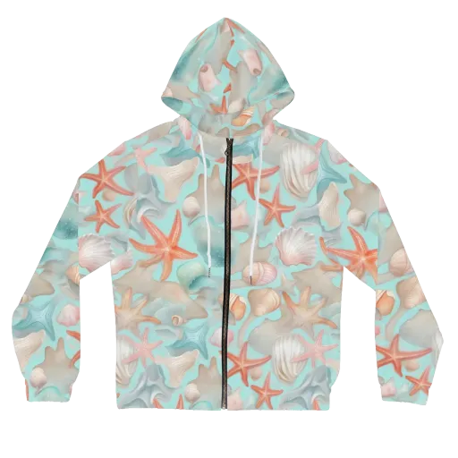 Tidepool Reverie on a Women's Full-Zip Hoodie