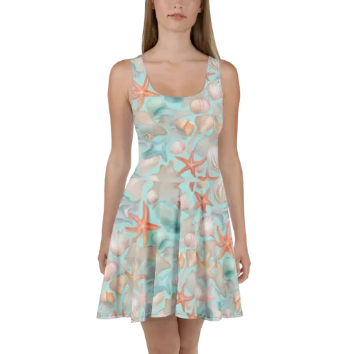 Tidepool Reverie on a Skater Dress