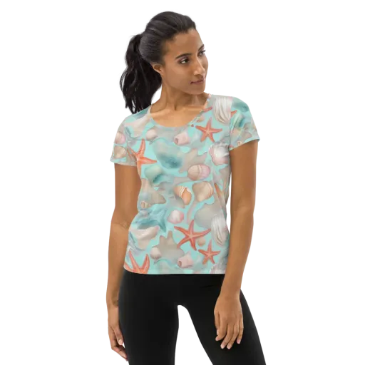 Tidepool Reverie on a Women's Athletic T-Shirt