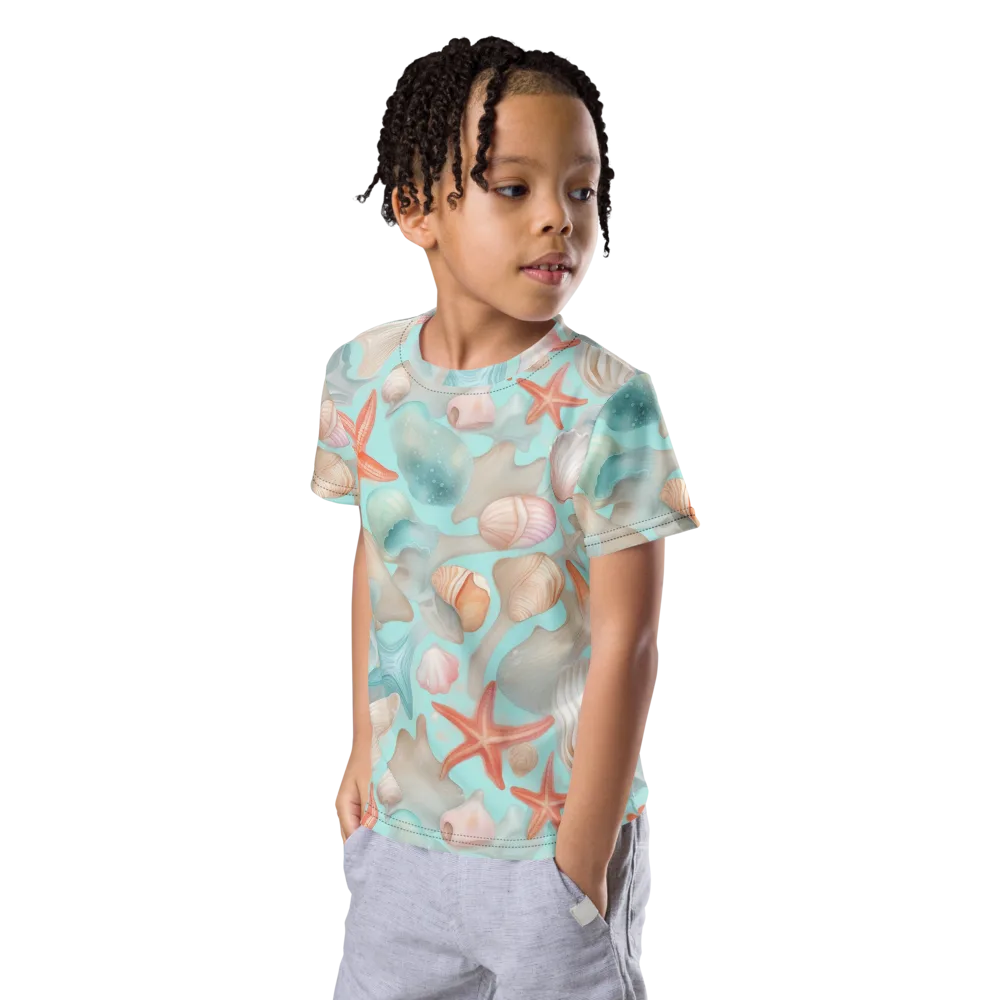 Tidepool Reverie on Kids Crew Neck T-Shirt — Left Front