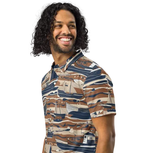 Harbor Blue on a Men's Slim Fit Polo Shirt