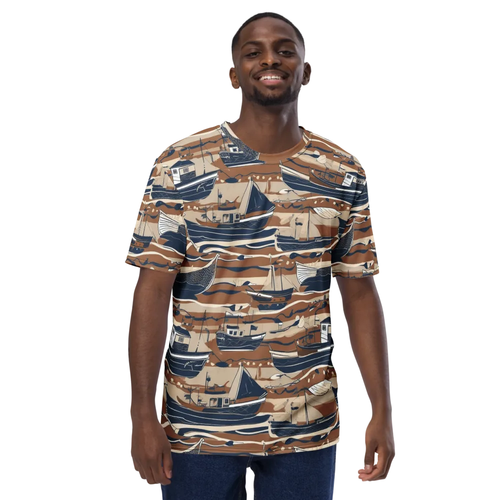 Harbor Blue on Men's Crew Neck T-Shirt — Front