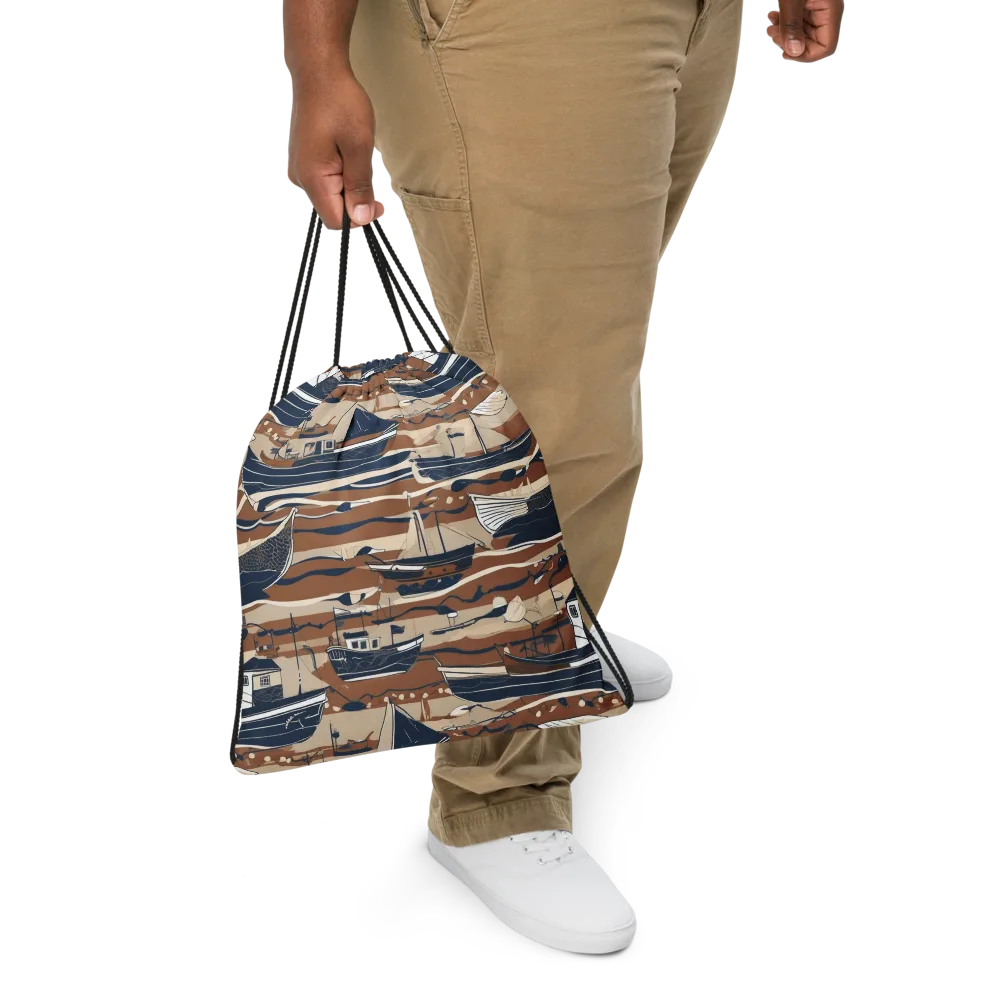 Harbor Blue on Drawstring Bag — Front