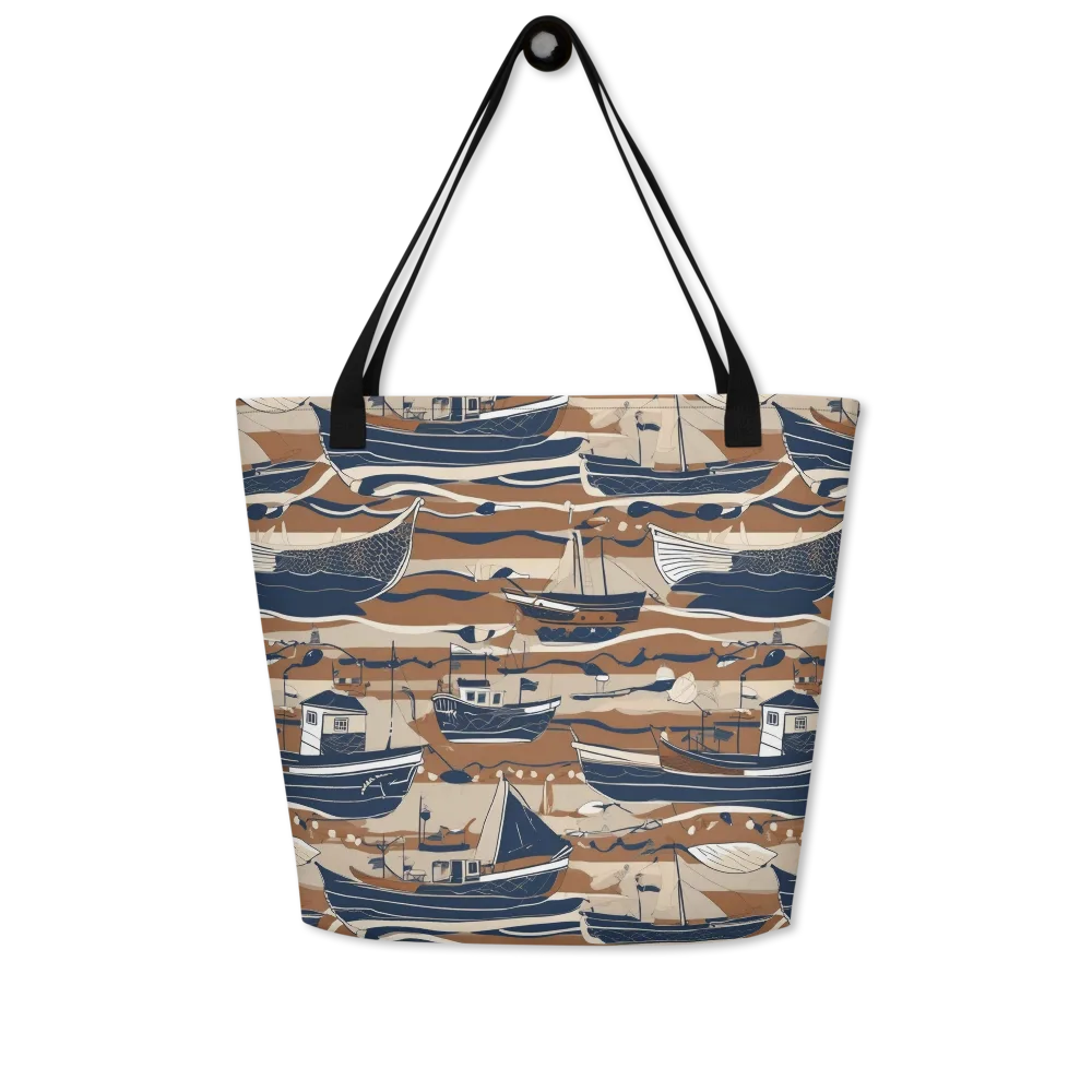 Harbor Blue on Large Tote Bag W/ Pocket — Front