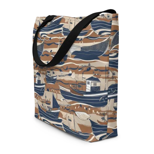 Harbor Blue on a Large Tote Bag W/ Pocket