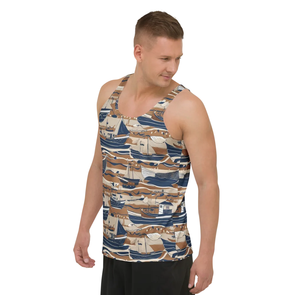 Harbor Blue on Men's Tank Top — Left Front