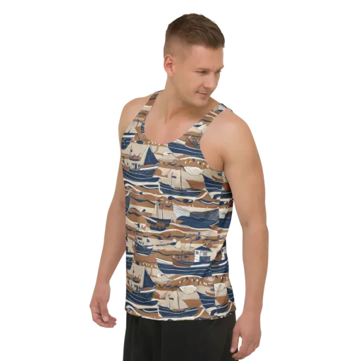 Harbor Blue on a Men's Tank Top