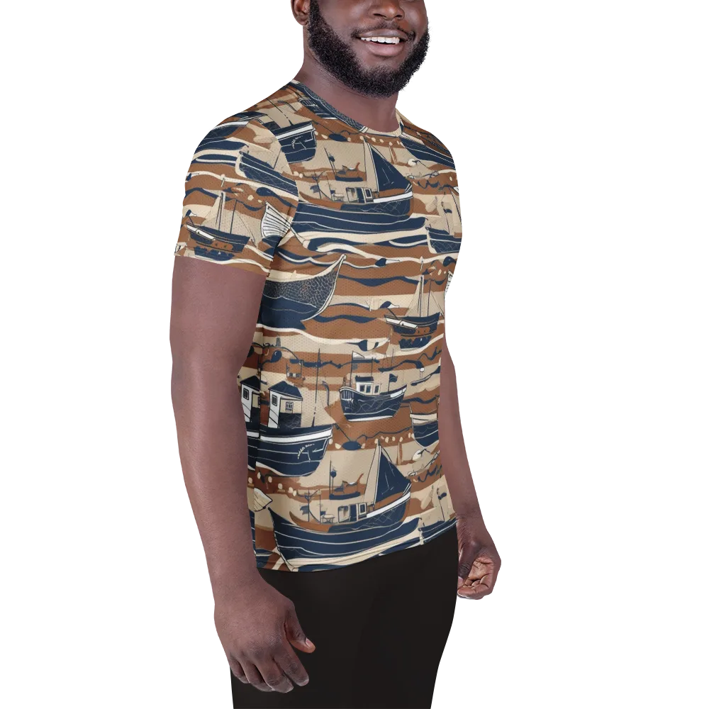 Harbor Blue on Men's Athletic T-Shirt — Right