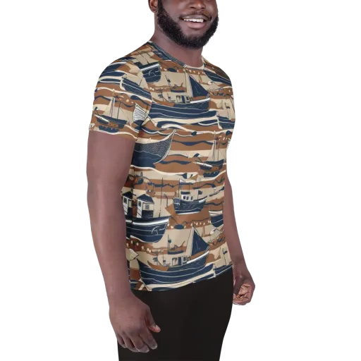 Harbor Blue on a Men's Athletic T-Shirt