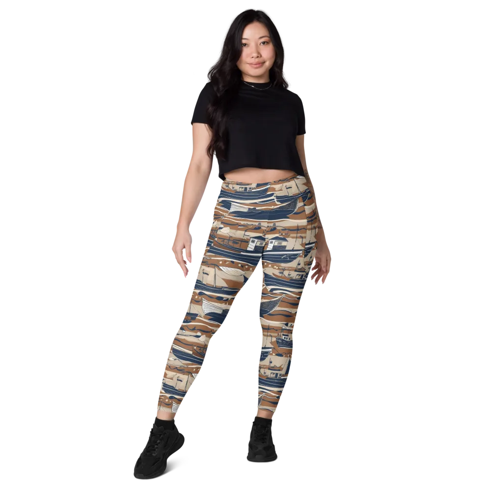 Harbor Blue on Leggings with Pockets — Front