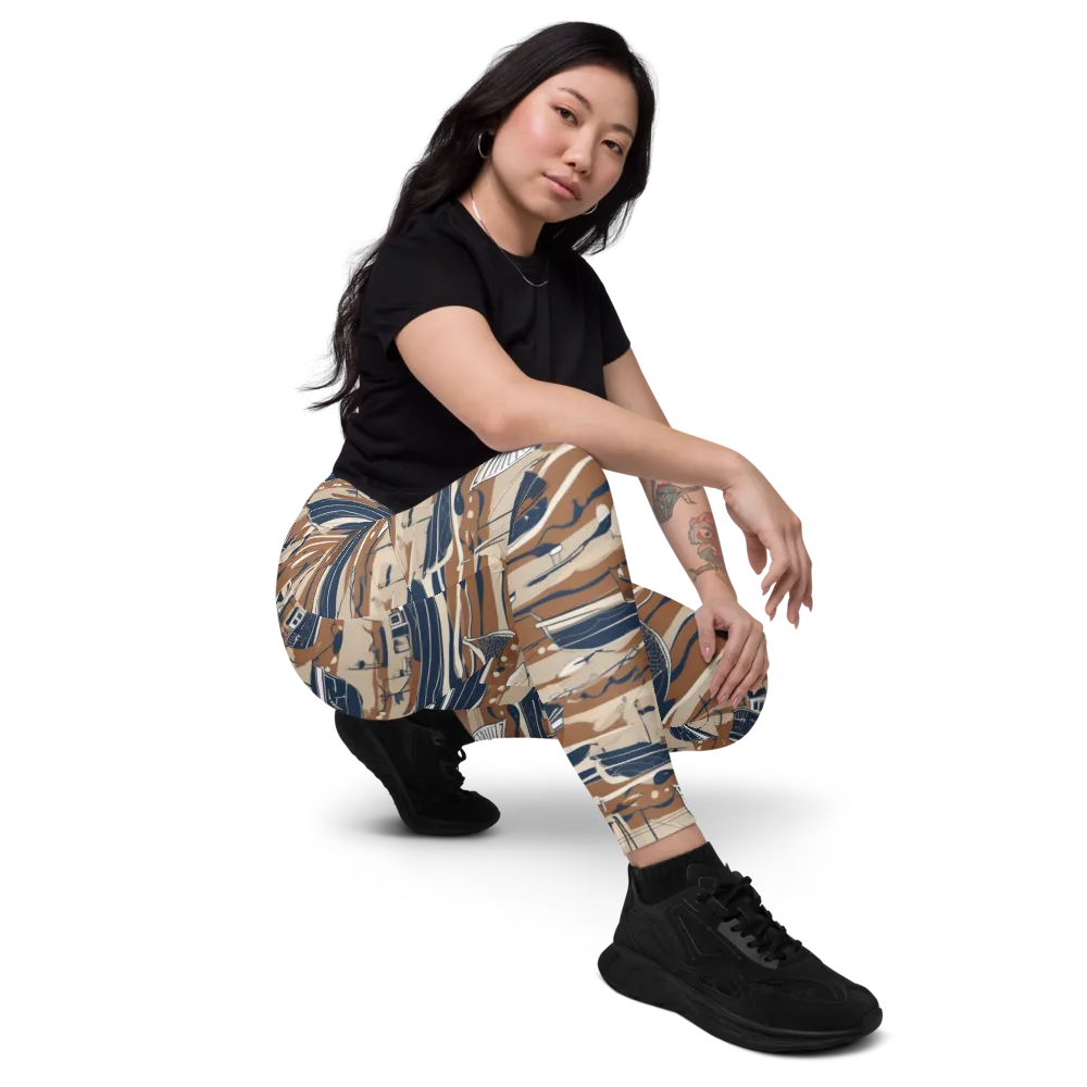 Harbor Blue on Leggings with Pockets — Right Front