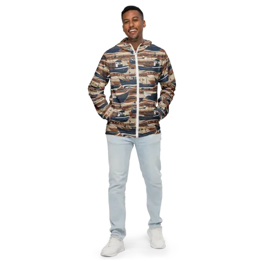Harbor Blue on a Men's Windbreaker