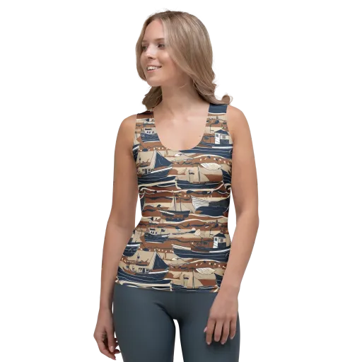 Harbor Blue on a Women's Tank Top