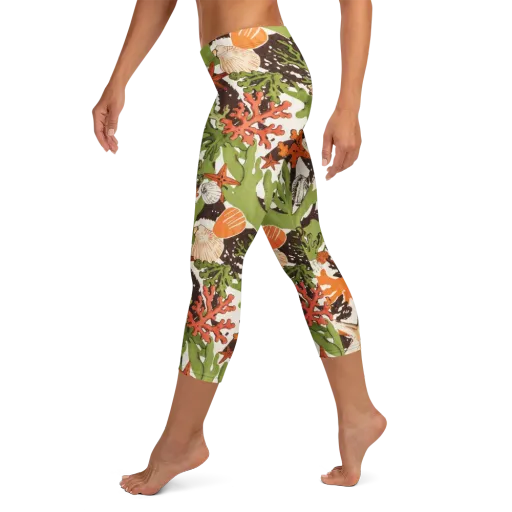 Tidepool Garden on a Capri Leggings