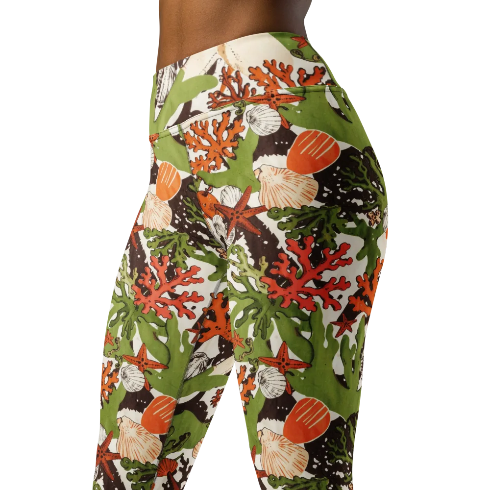 Tidepool Garden on Yoga Leggings — Left Front