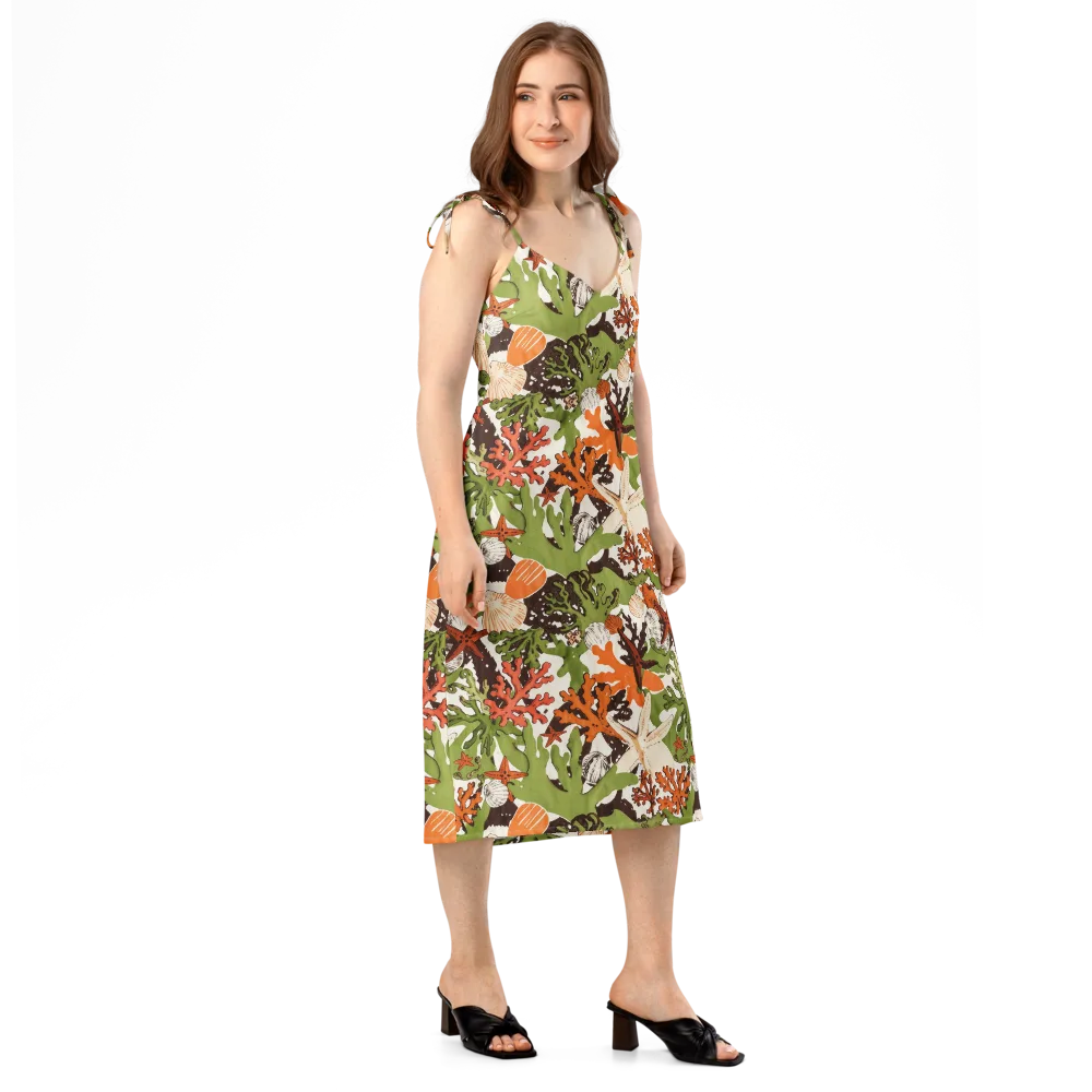 Tidepool Garden on Slip Dress — Right Front