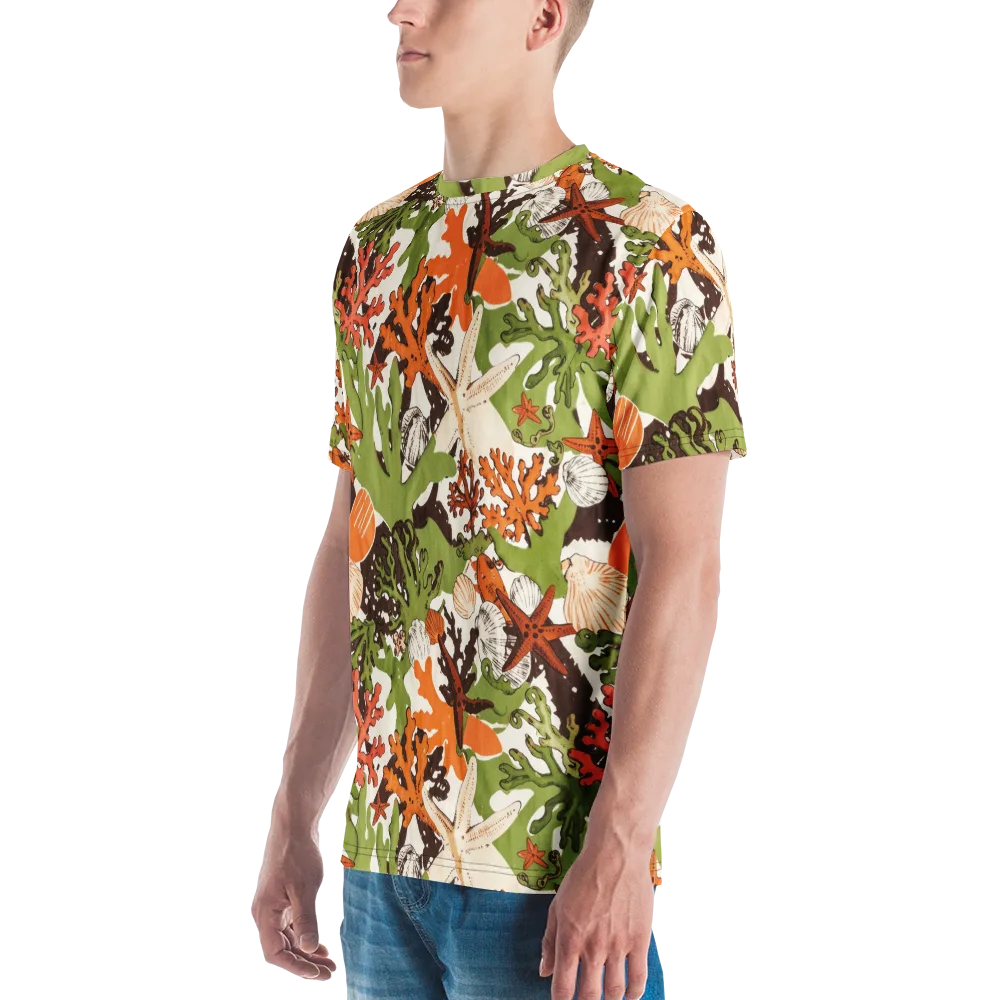 Tidepool Garden on Men's Crew Neck T-Shirt — Left