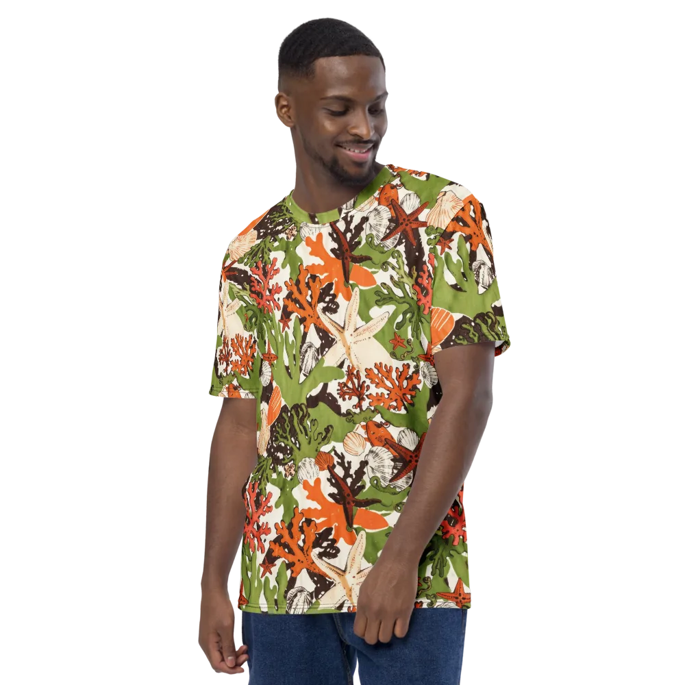 Tidepool Garden on Men's Crew Neck T-Shirt — Left