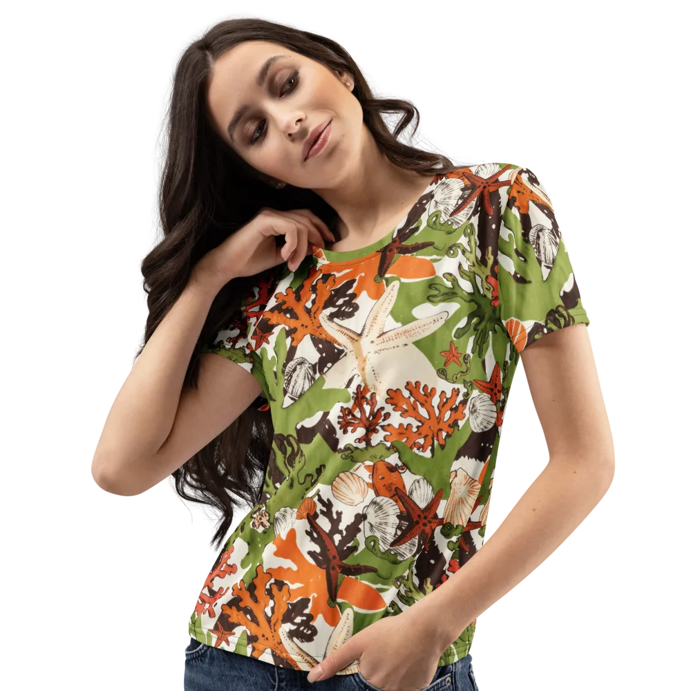 Tidepool Garden on Women's Crew Neck T-Shirt — Left Front
