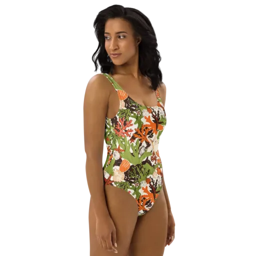 Tidepool Garden on a One-Piece Swimsuit