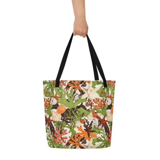 Tidepool Garden on a Large Tote Bag W/ Pocket