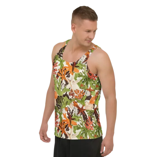 Tidepool Garden on a Men's Tank Top