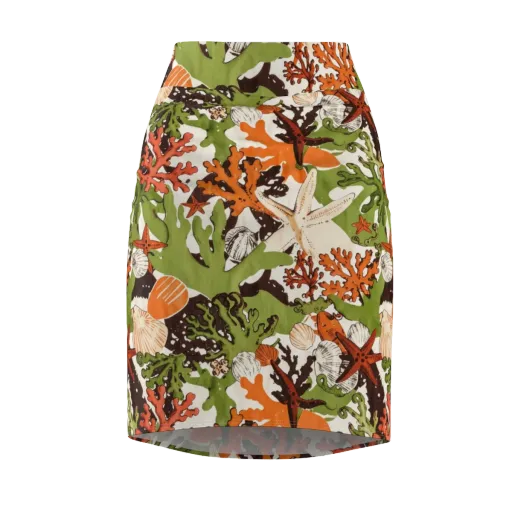 Tidepool Garden on a Pencil Skirt