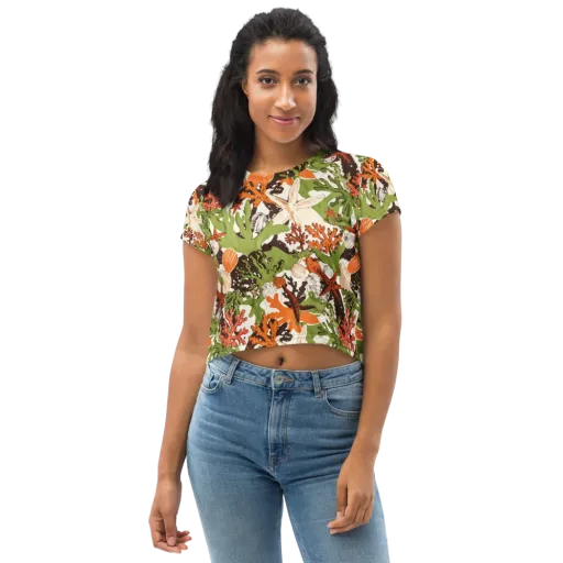 Tidepool Garden on a Crop Tee
