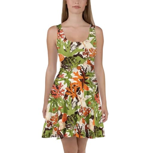 Tidepool Garden on a Skater Dress