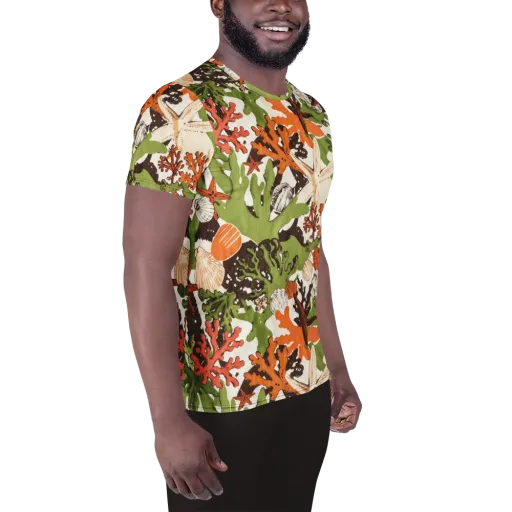 Tidepool Garden on a Men's Athletic T-Shirt