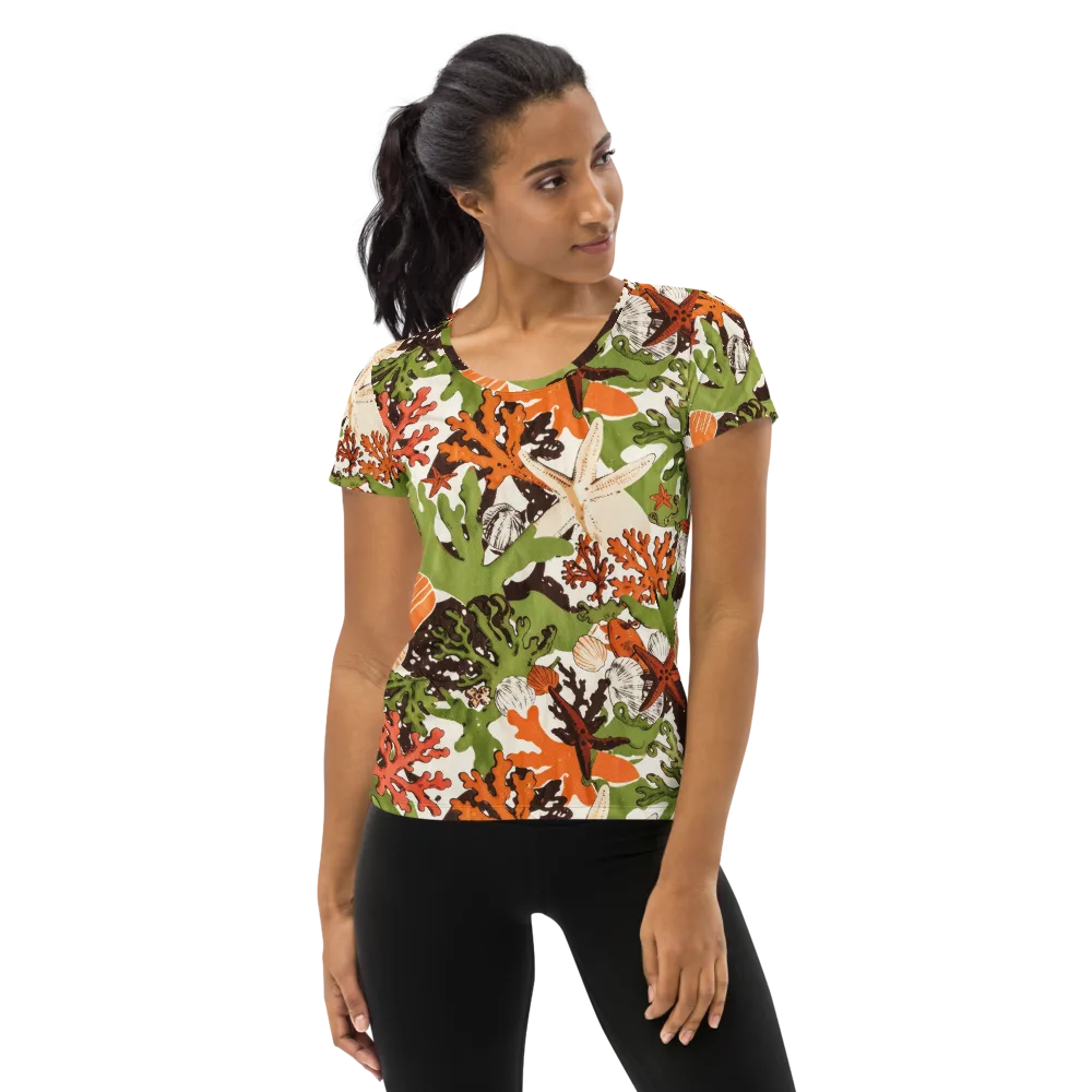 Tidepool Garden on Women's Athletic T-Shirt — Front