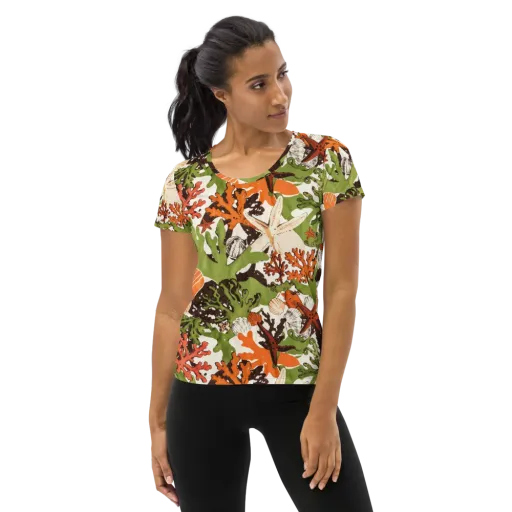 Tidepool Garden on a Women's Athletic T-Shirt