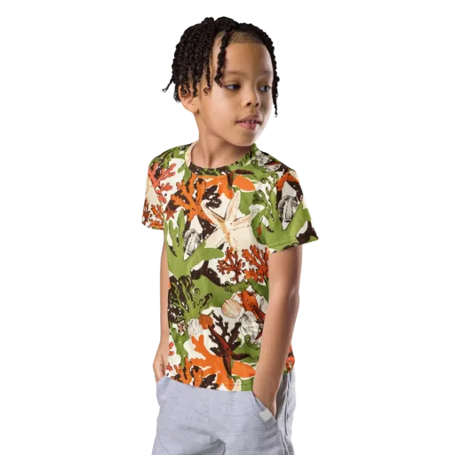 Tidepool Garden on a Kids Crew Neck T-Shirt