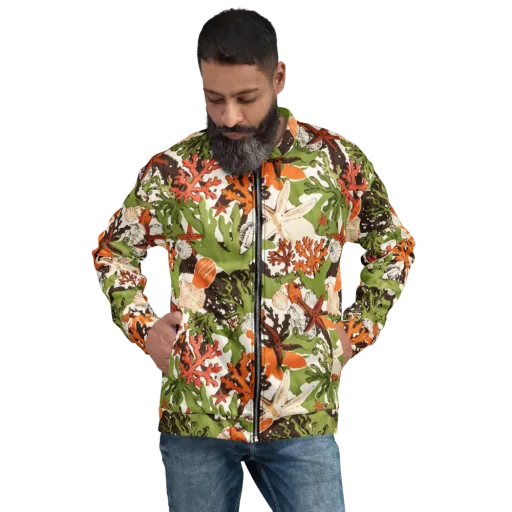 Tidepool Garden on a Bomber Jacket