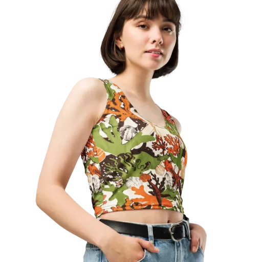 Tidepool Garden on a Crop Top