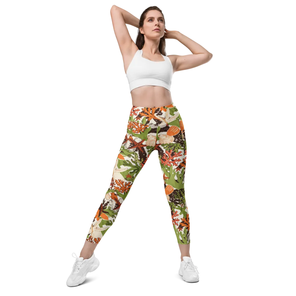 Tidepool Garden on Leggings with Pockets — Front