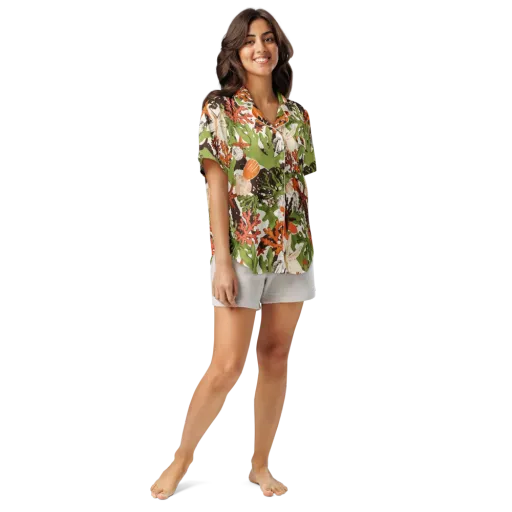 Tidepool Garden on a Women's Short Sleeve Pajama Top