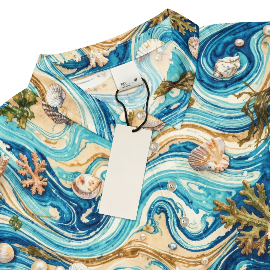 Azure Shoreline on Men's Slim Fit Polo Shirt — Product details