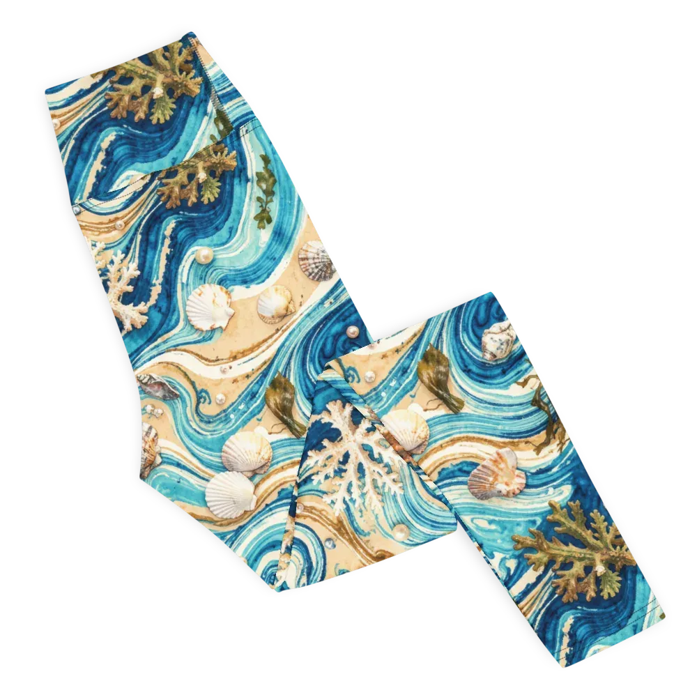 Azure Shoreline on Yoga Leggings — Right