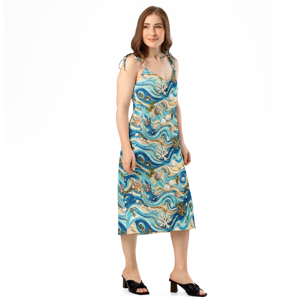 Azure Shoreline on Slip Dress — Right Front
