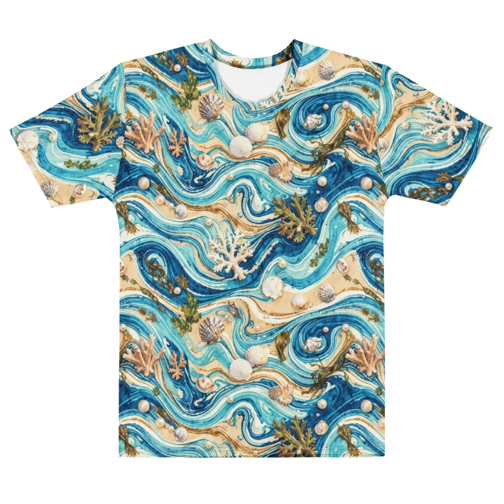 Azure Shoreline on Men's Crew Neck T-Shirt — Front