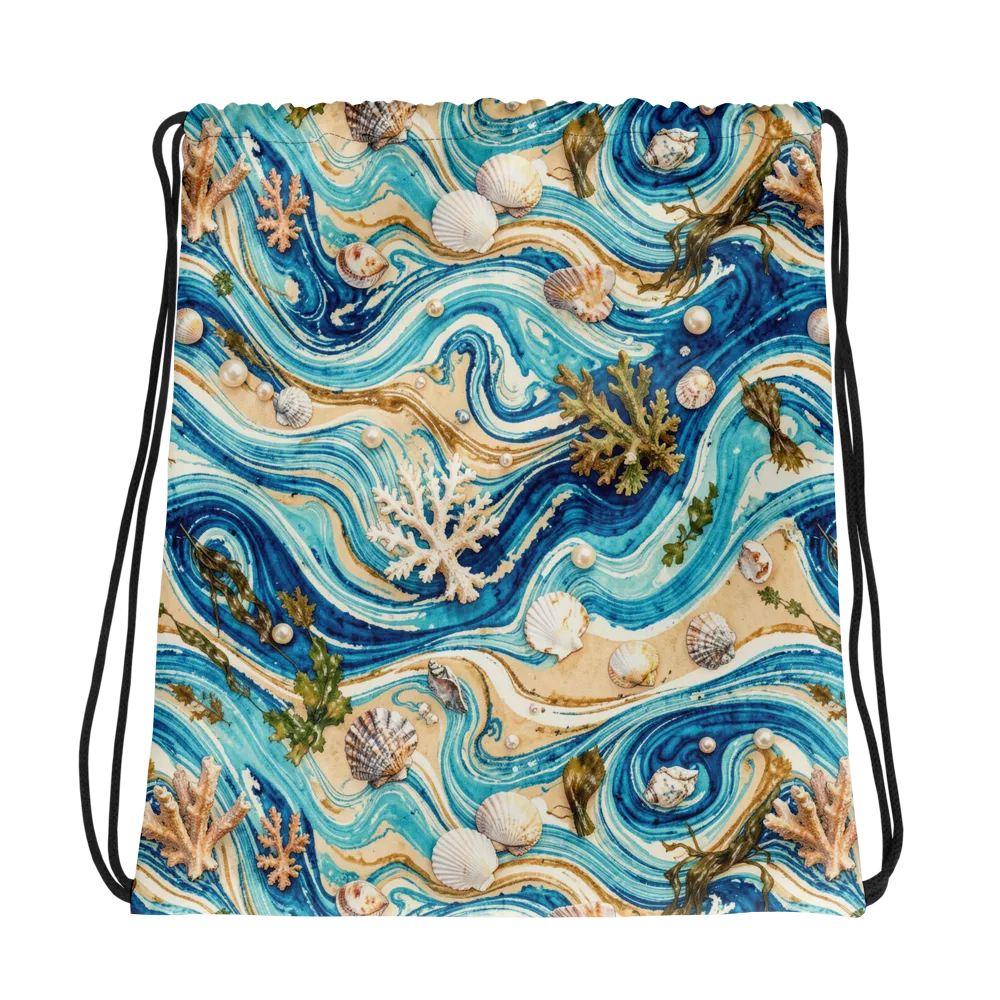 Azure Shoreline on Drawstring Bag — Photo