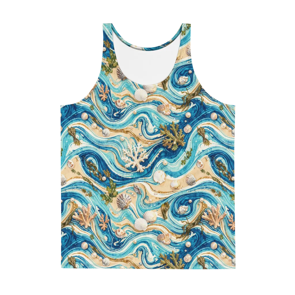 Azure Shoreline on Men's Tank Top — Front