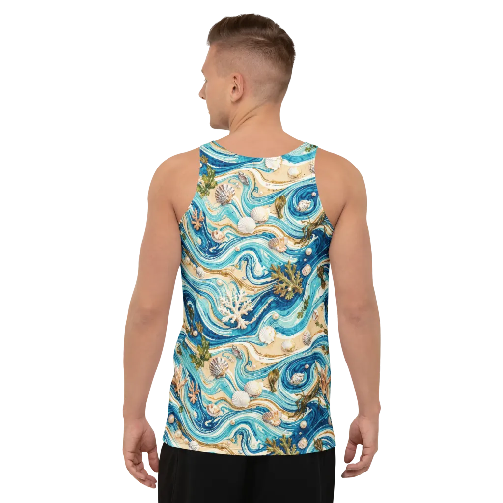 Azure Shoreline on Men's Tank Top — Back