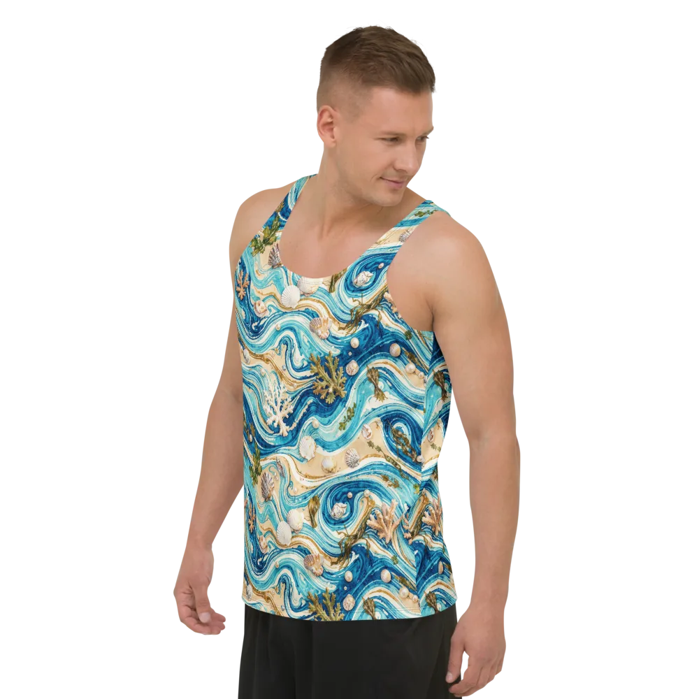 Azure Shoreline on Men's Tank Top — Left Front