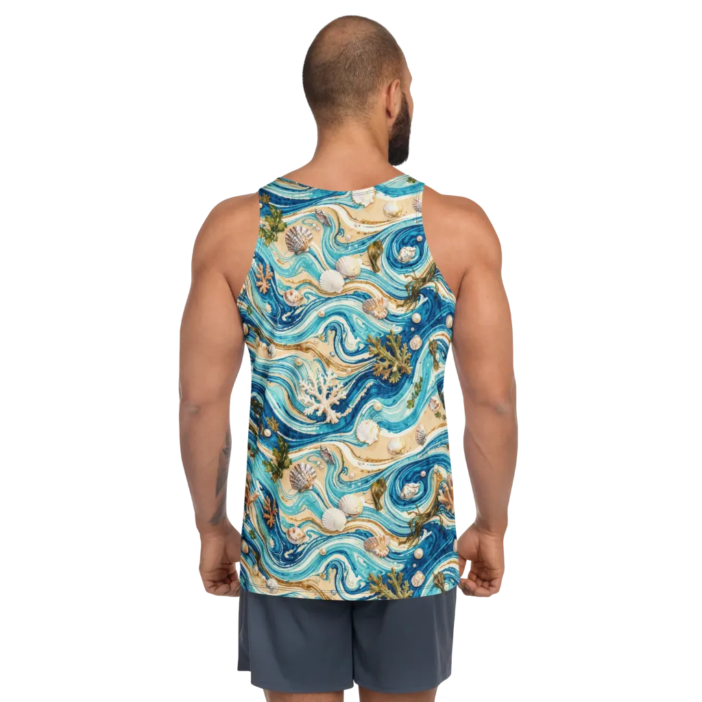 Azure Shoreline on Men's Tank Top — Back