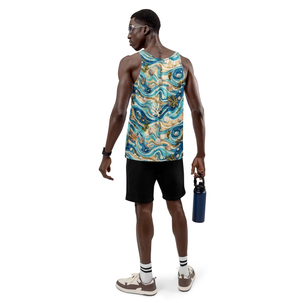 Azure Shoreline on Men's Tank Top — Back