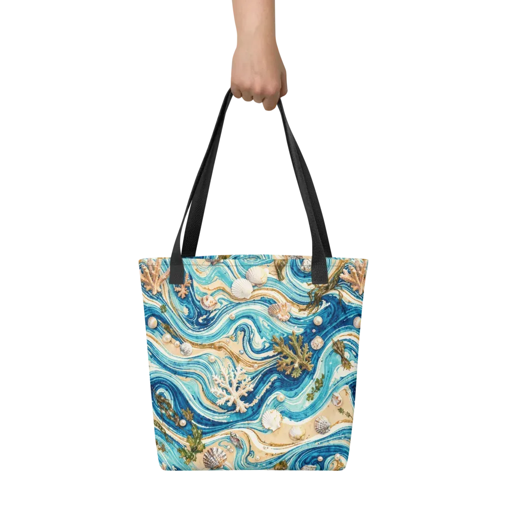 Azure Shoreline on Tote Bag — Front