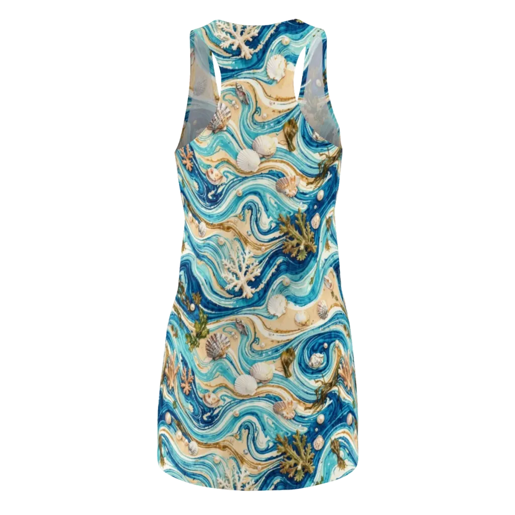 Azure Shoreline on Racerback Dress — Back