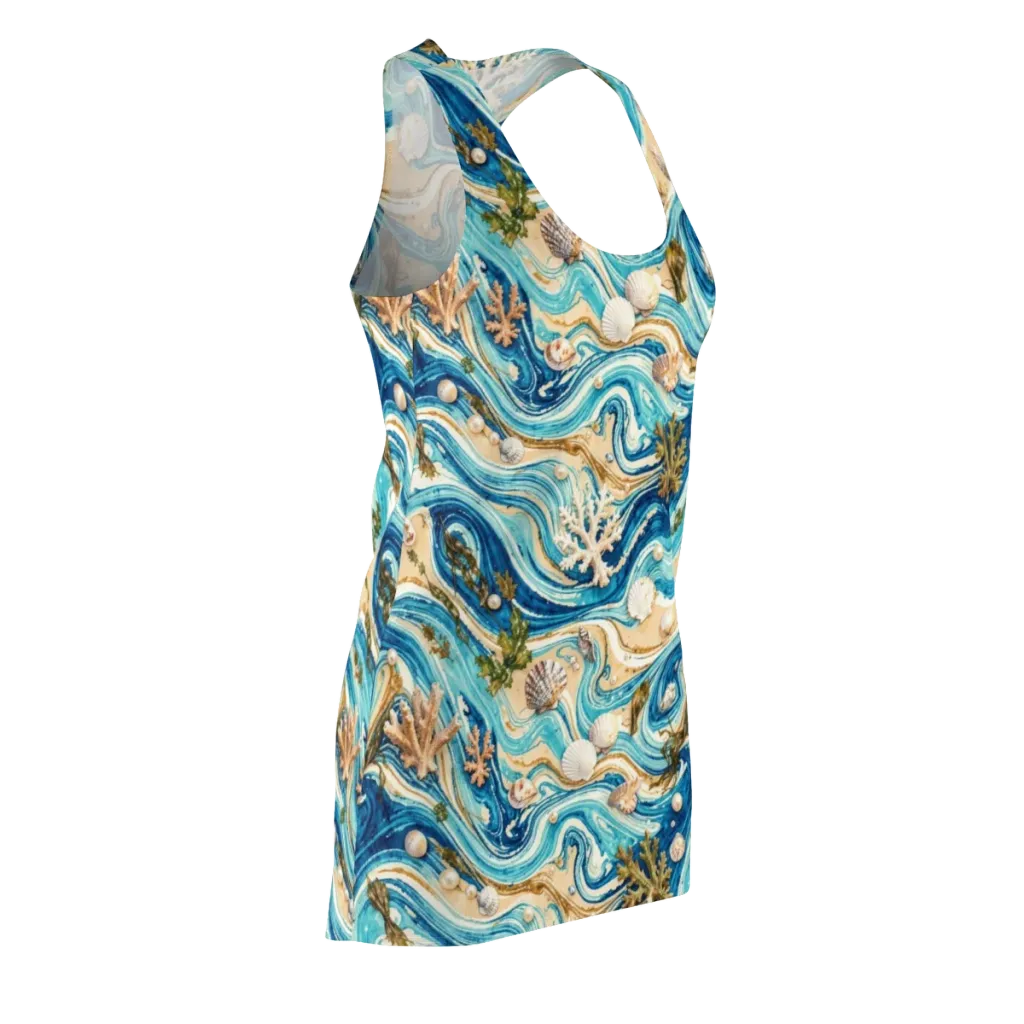 Azure Shoreline on Racerback Dress — Front Side